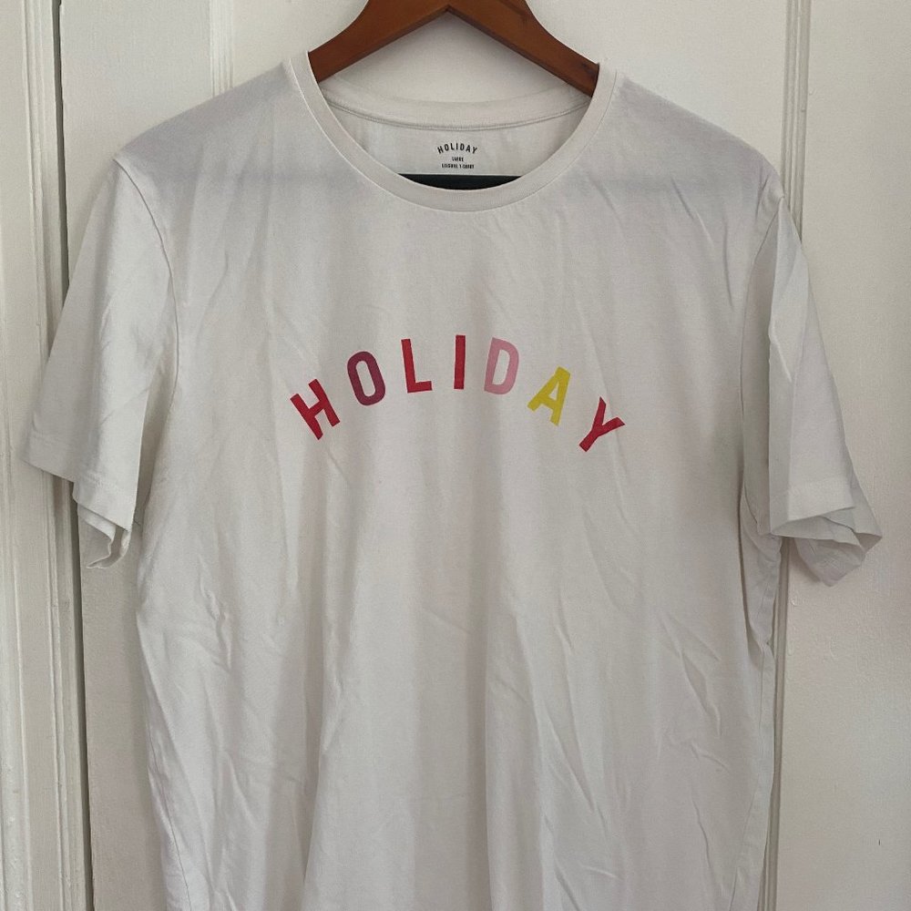Holiday T-Shirt Multi Color Logo L